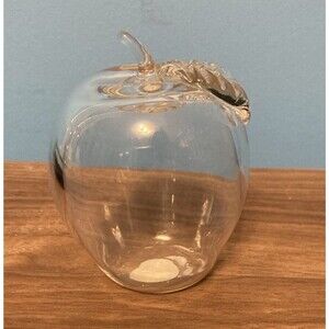 Princess House Crystal Exclusive Hand Blown Crystal Apple Motif Paperweight